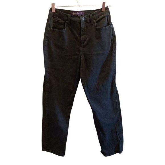 GLORIA VANDERBILT SIZE 6 SHORT AMANDA STRAIGHT LEG JEANS GREEN INSEAM 28.5” - Picture 1 of 5